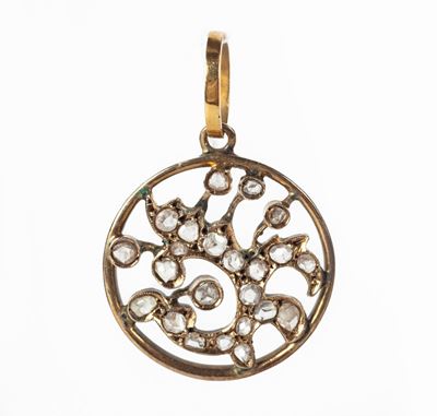 Pendente in Oro e Diamanti in Taglio Rosa