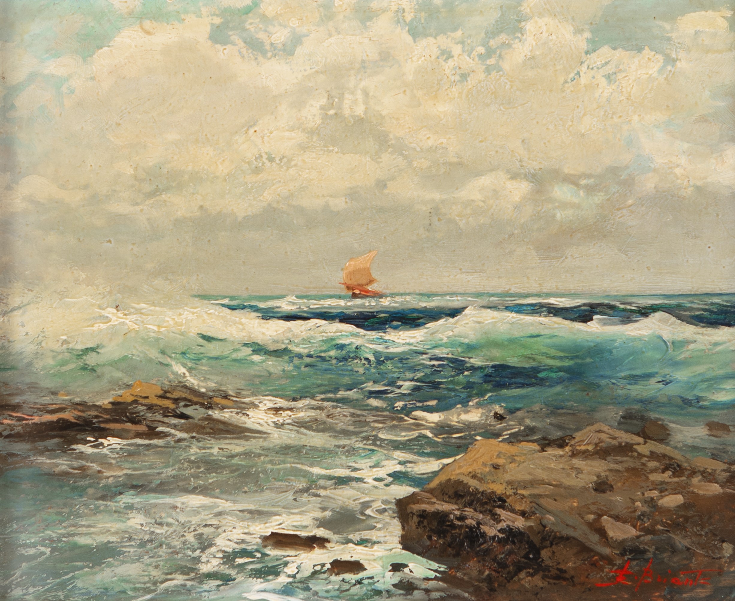 Mareggiata con veliero