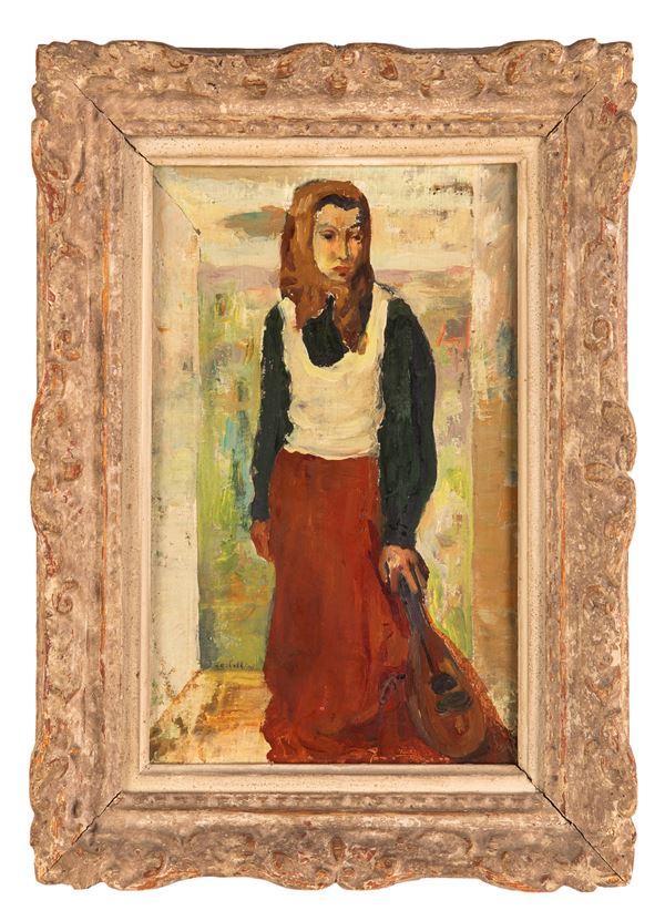 Luigi Corbellini - Donna con mandolino