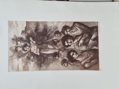 Acquaforte/acquatinta di Marco Fantini "getto D'udito"