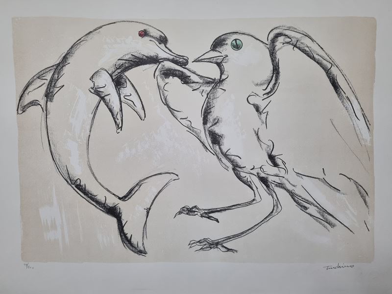Aldo Turchiaro - Litografia per il Teatro di Roma Entro Cartellina Originale Rigida