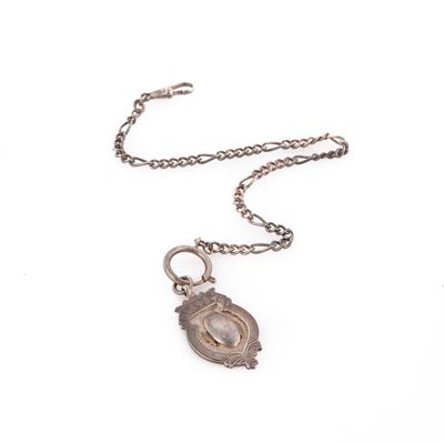Catena da Orologio in Argento 925/000 con Pendente. Birmingham 1948
