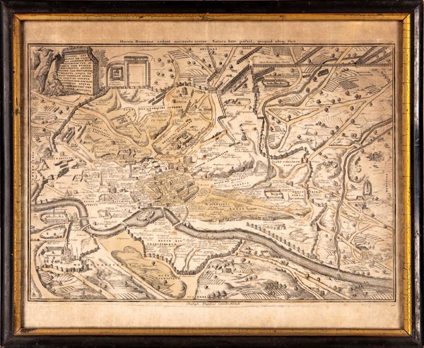 Johann Christoph Weigel il Vecchio - Mappa di Roma con gli edifici più importanti della città