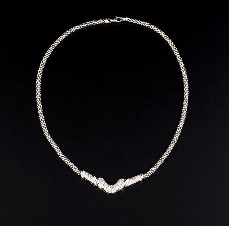 Collana in Oro Bianco con Brillanti