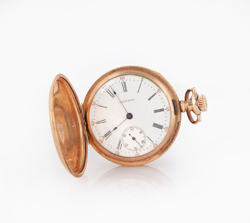 A.W.W. Co. Waltham Mass.- Orologio da tasca a savonette da uomo con carica remontoir. Meccanica c...