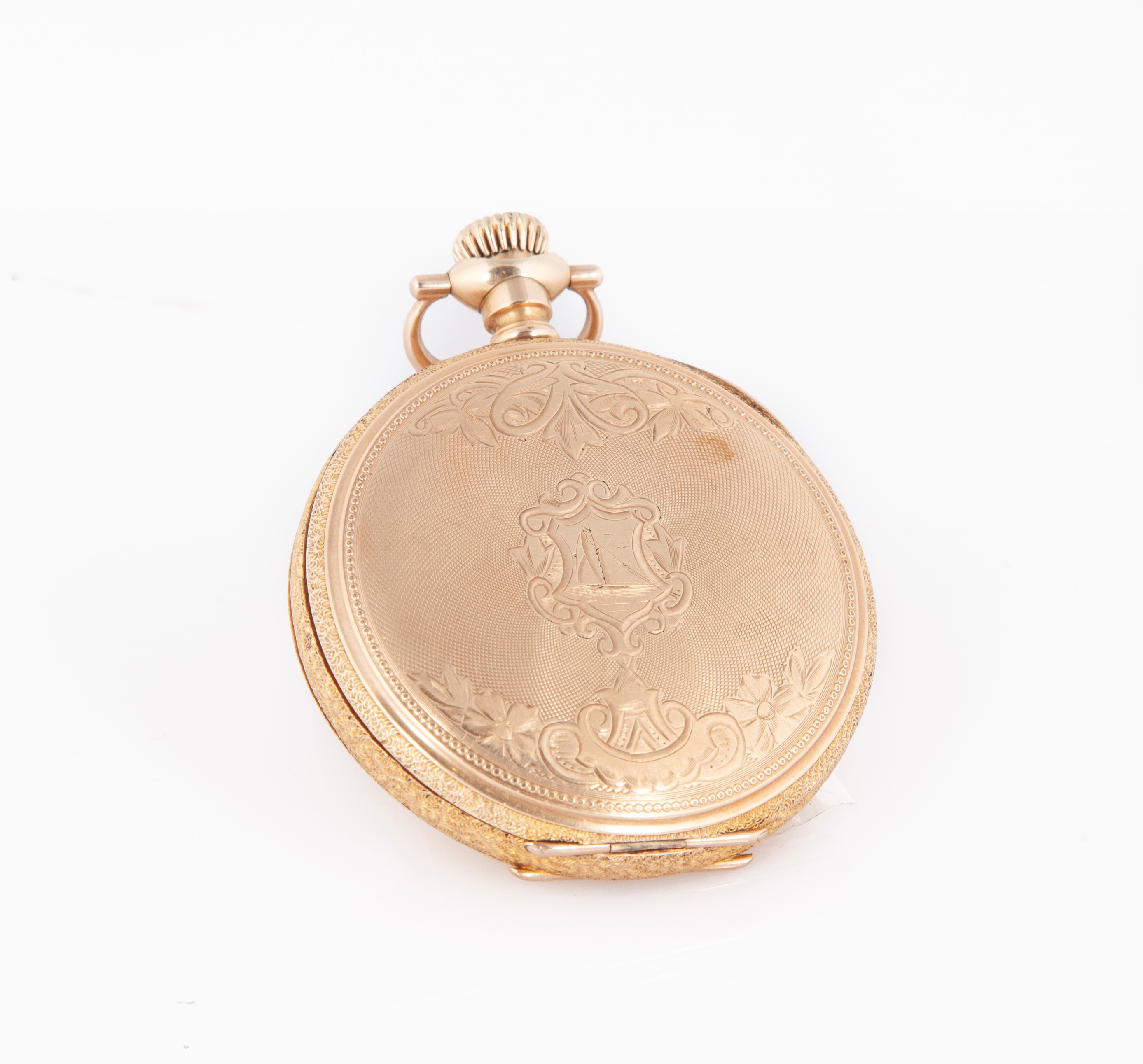 Waltham - Orologio da tasca savonette remontoir da uomo in metallo dorato. Casse a lavorazione gu...