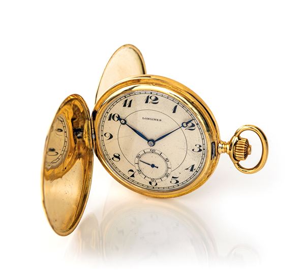 Longines, orologio da tasca savonette in oro 18 kt  (1920)  - Asta Importanti Orologi da Polso e da Tasca - Casa d'Aste Arcadia