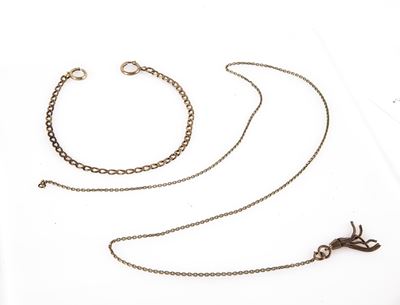 Due Catene da Orologio in Metallo Argentato di Cui una con Pendente a Fili