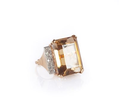 Anello in Oro, Quarzo e Brillanti