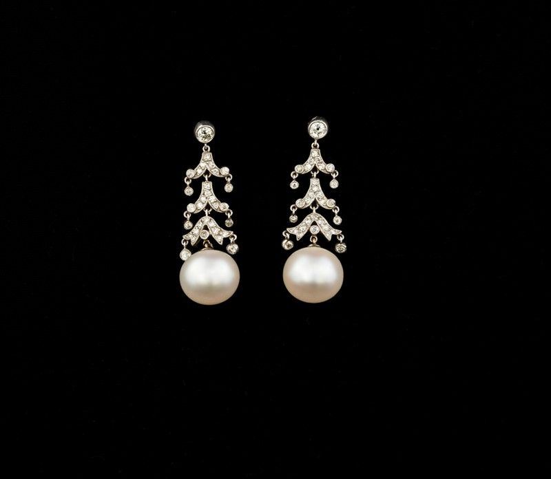 Orecchini in Platino e Perle