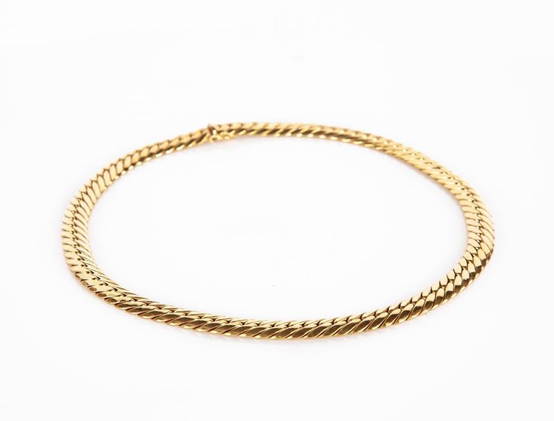 Girocollo Min Oro a Maglia Piatta.