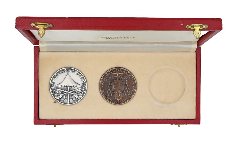Dittico Ufficiale Sede Vacante 1963 Città del Vaticano: Argento e Bronzo