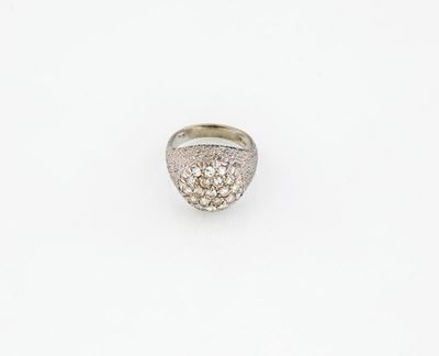 Anello Mignolo in Oro Bianco con Brillanti