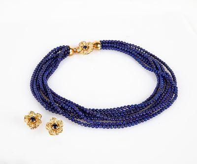 Parure in Oro, Zaffiri, Brillanti e Lapislazzuli