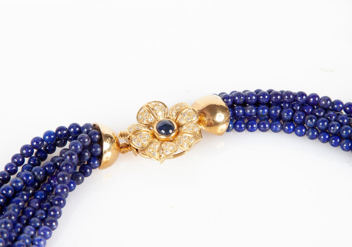 Parure in Oro, Zaffiri, Brillanti e Lapislazzuli