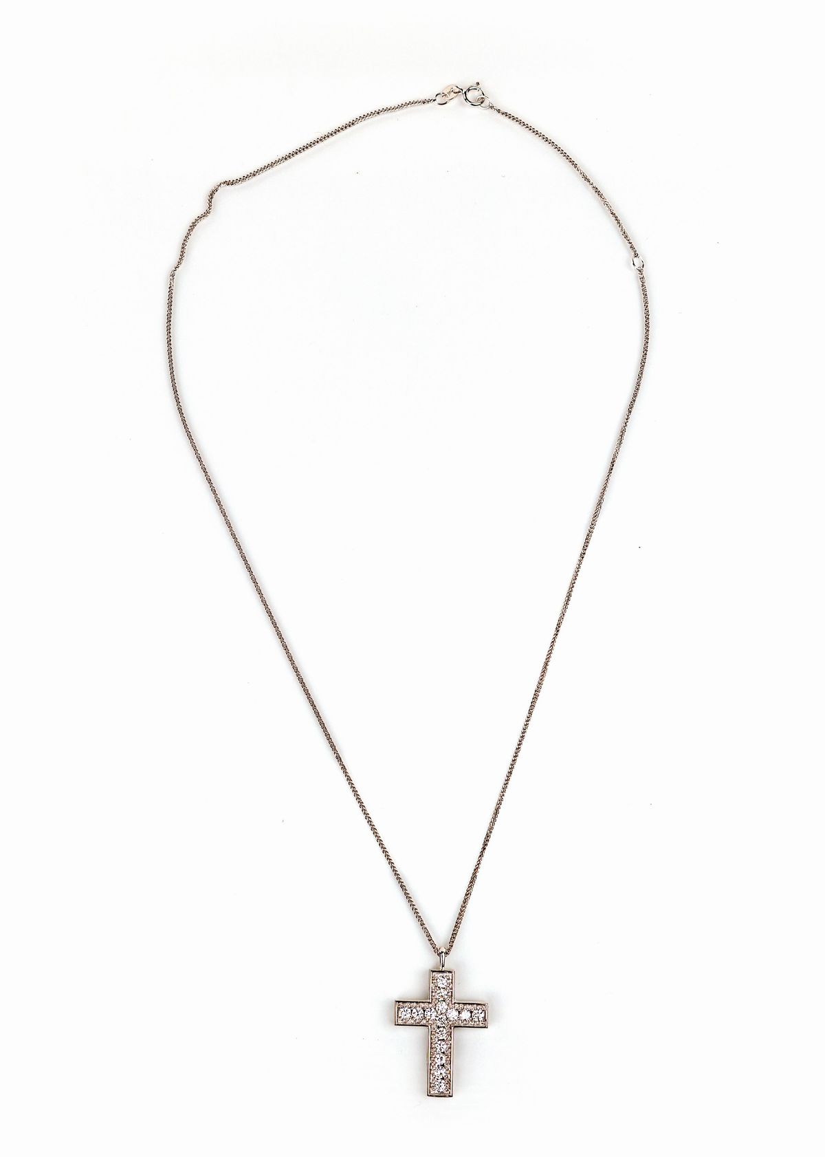 Pendente a Croce in Ro e Brillanti