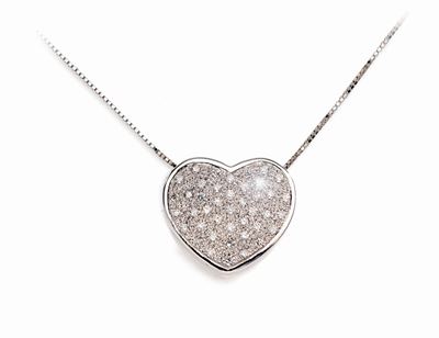 Pendente a Cuore in Oro e Brillanti