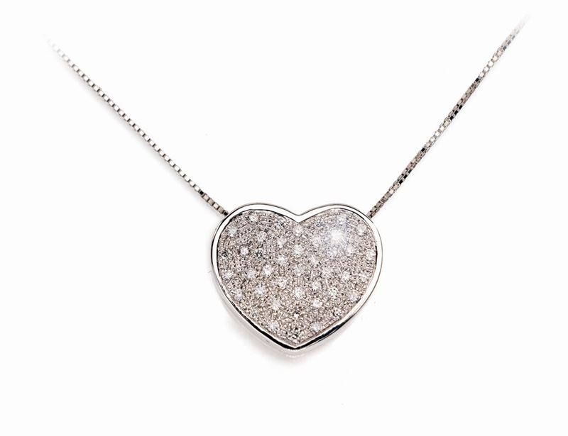 Pendente a Cuore in Oro e Brillanti