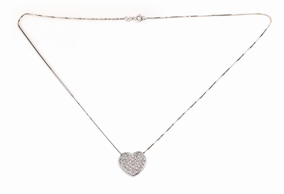 Pendente a Cuore in Oro e Brillanti