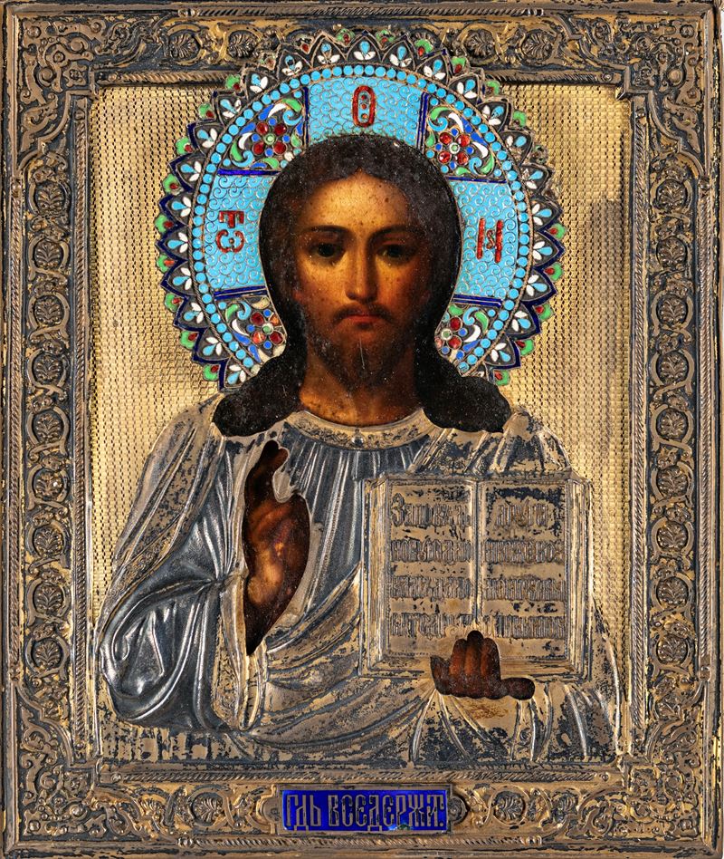 Iconografo Russo del XIX Secolo - Cristo Pantocratore