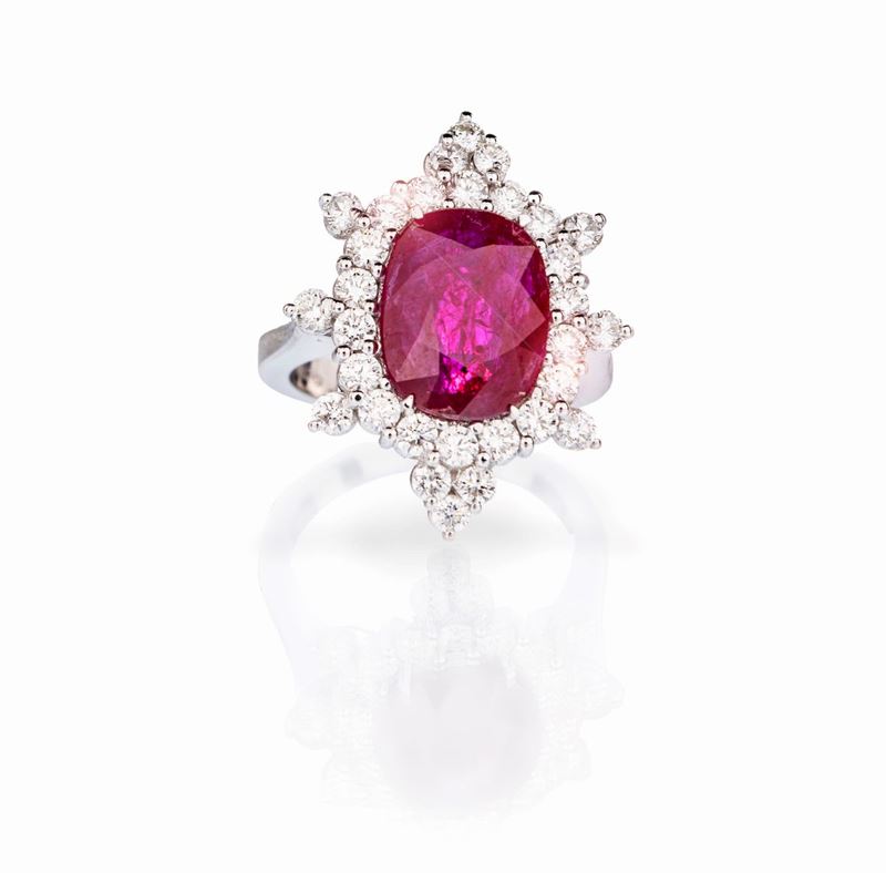 Anello in Oro Rubino e Brillanti