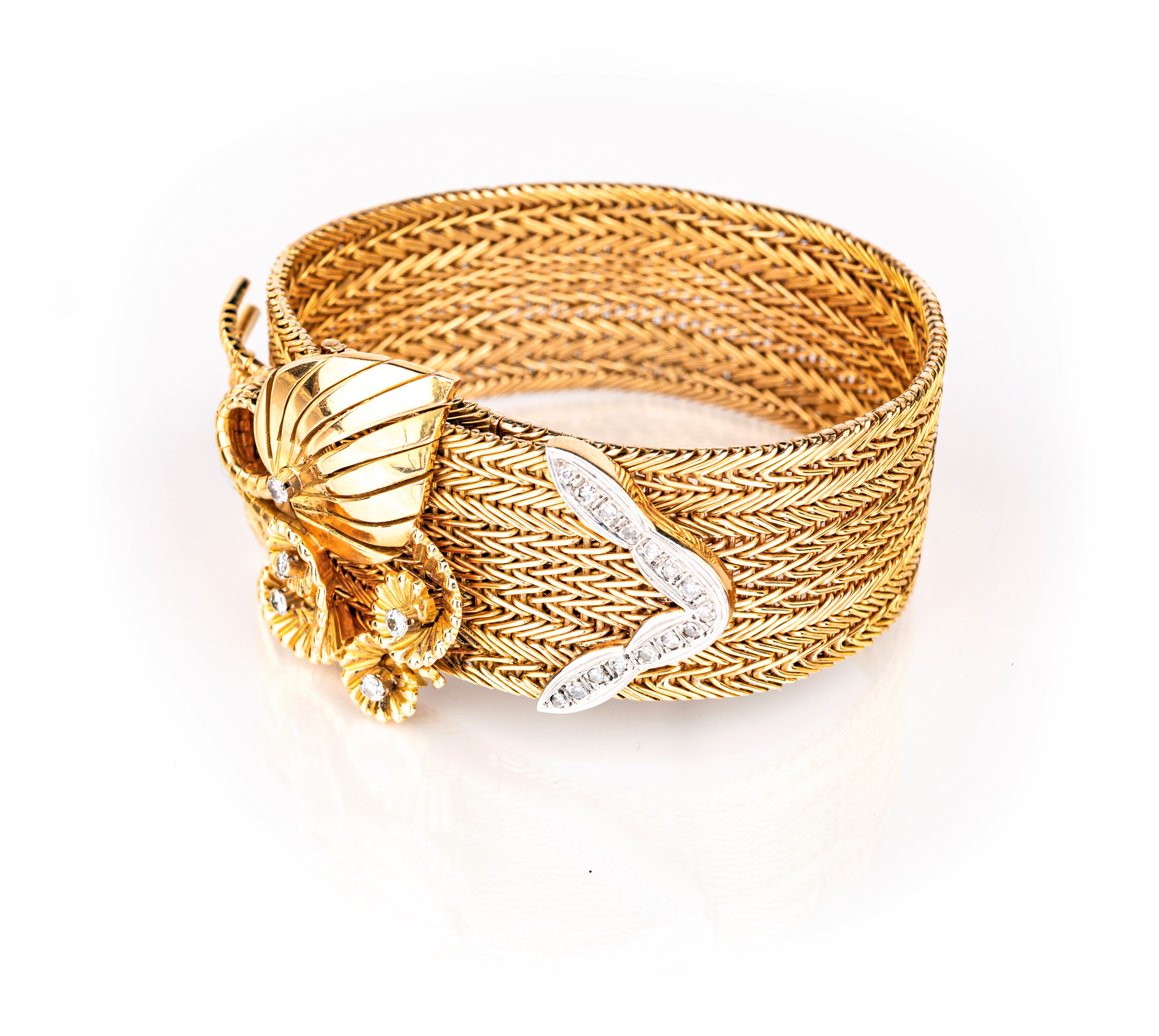 Bracciale a Fibbia in Oro e Brillanti