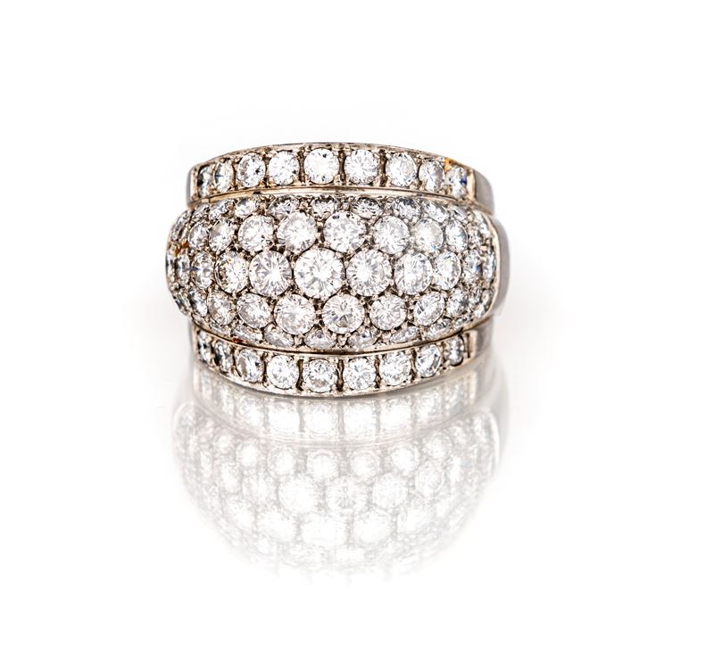 Anello a Fascia in Oro e Brillanti
