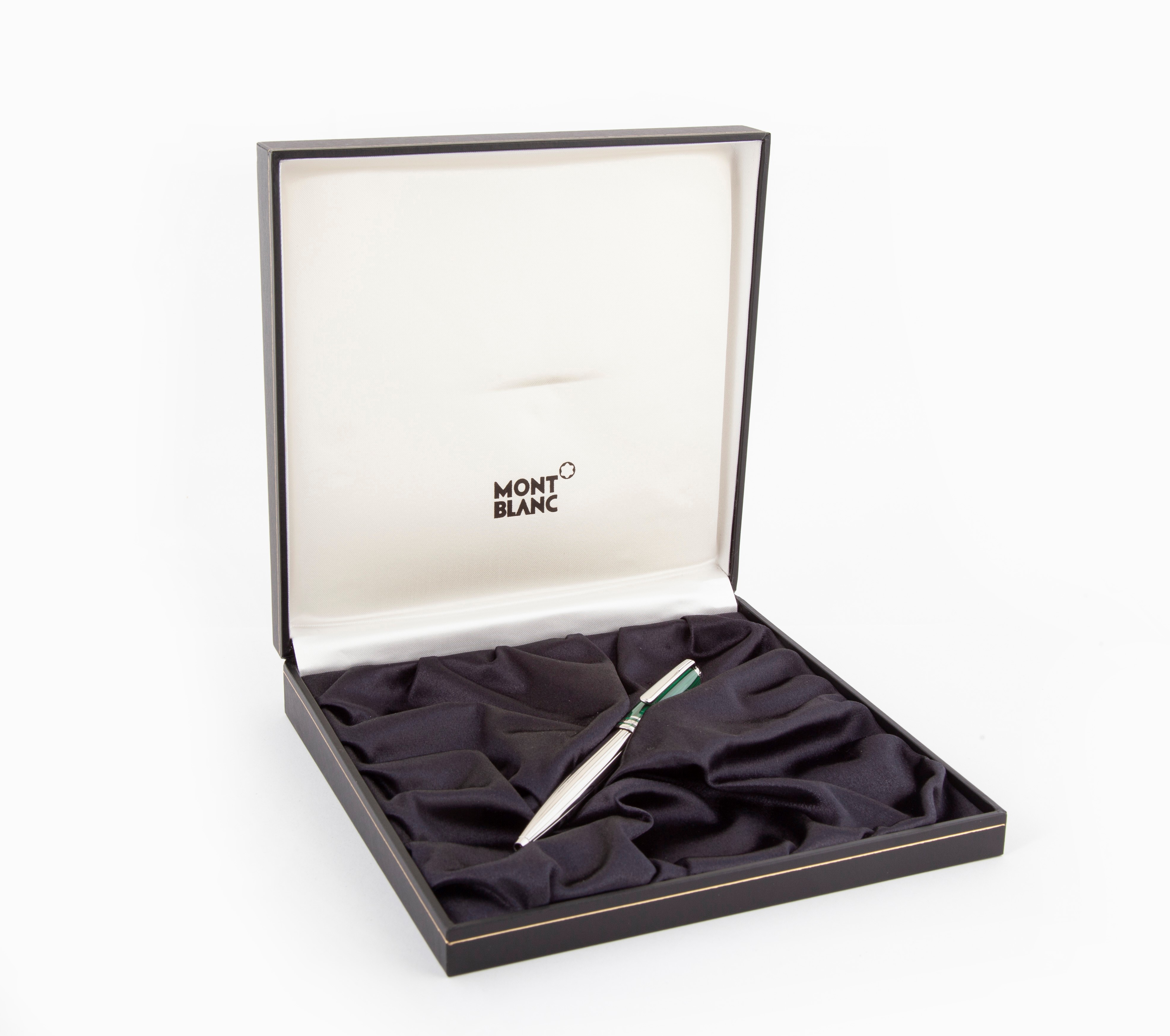 Montblanc Meisterstuck Solitaire Malachite Nikolai i - Penna a Sfera Placcata in Platino e Rivest...