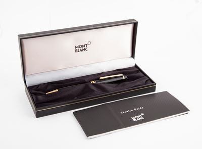 Montblanc Meisterstuck Pix - Penna a Sfera in Resina Nera con Particolari Dorati