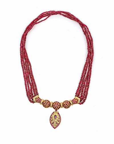 Collana in Oro, Rubini e Brillanti