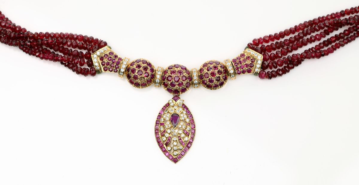 Collana in Oro, Rubini e Brillanti