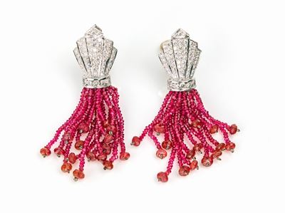 Orecchini in Oro, Brillanti e Spinelli