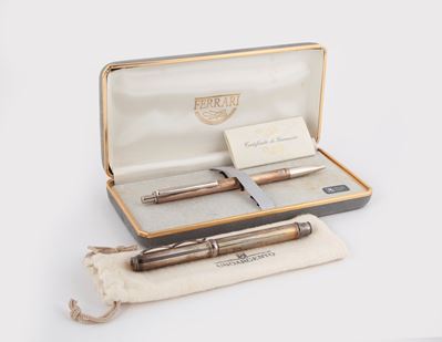 Ferrari - Penna a Sfera in Argento 925/000; Unoargento - Penna Stilografica in Argento 925/000
