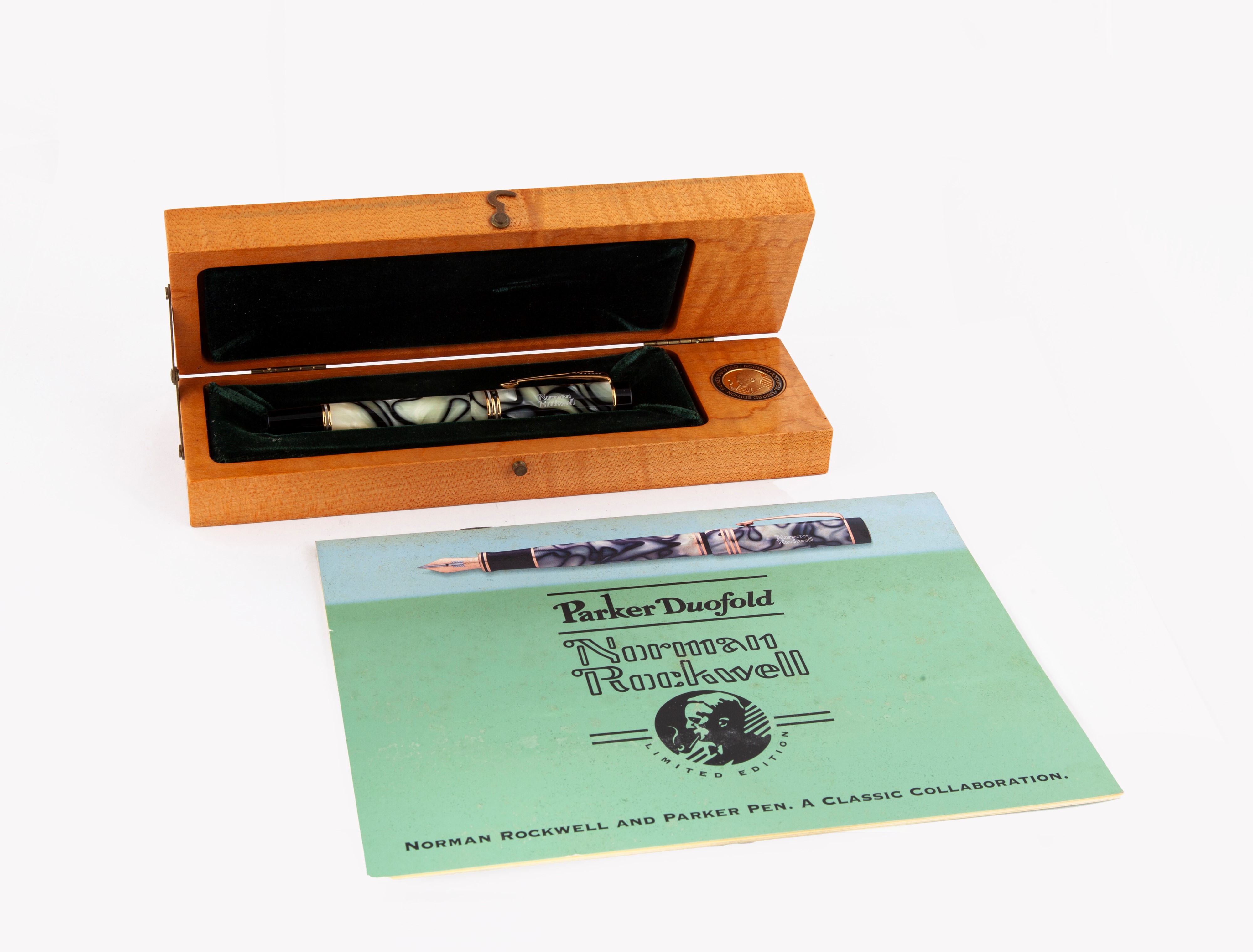 Parker Duofold Norman Rockwell - Penna Stilografica in Resina e Metallo Dorato Edizione Limitata ...