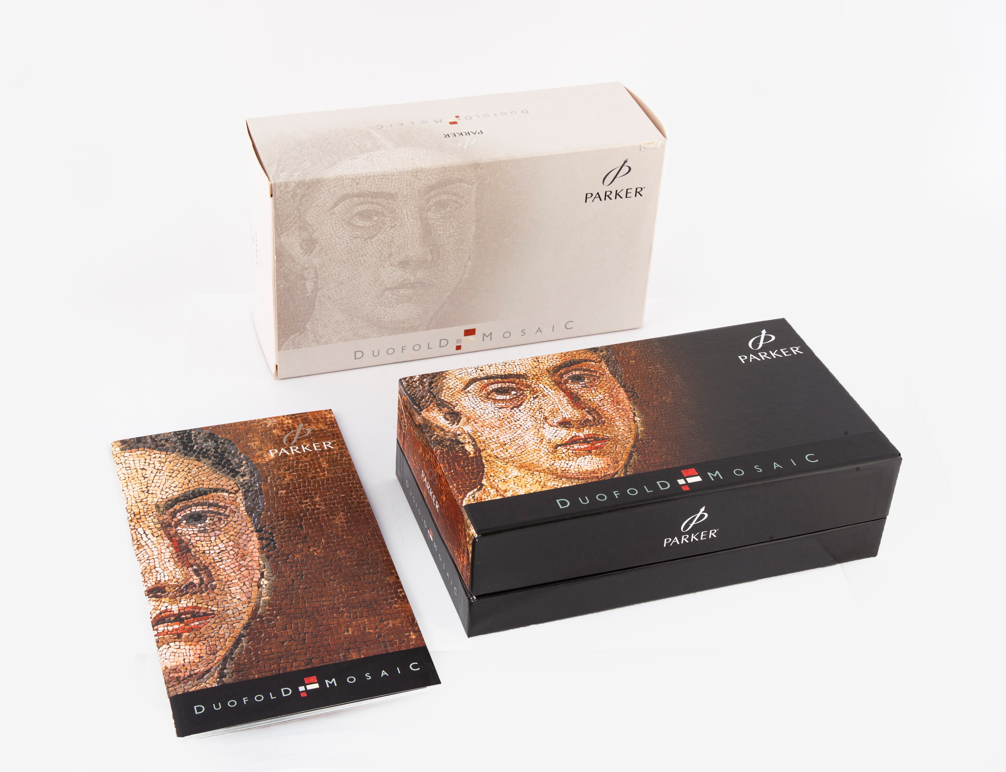 Parker Duofold Mosaic - Penna a Sfera in Resina Acrilica con Finiture in Metallo Laminato Platino