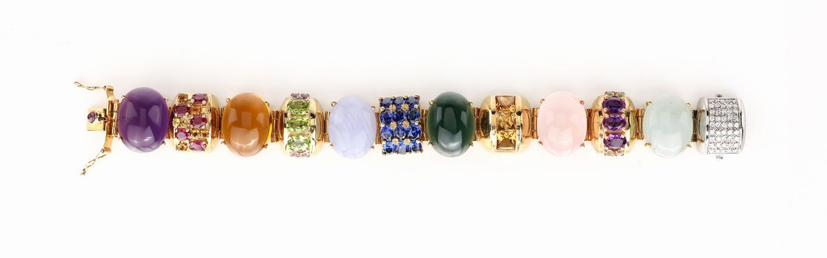 Bracciale in Oro Giallo e Pietre