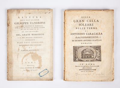 Giuseppe Antonio Guattani - della Gran Cella Soleare nelle Terme di Antonino Caracalla