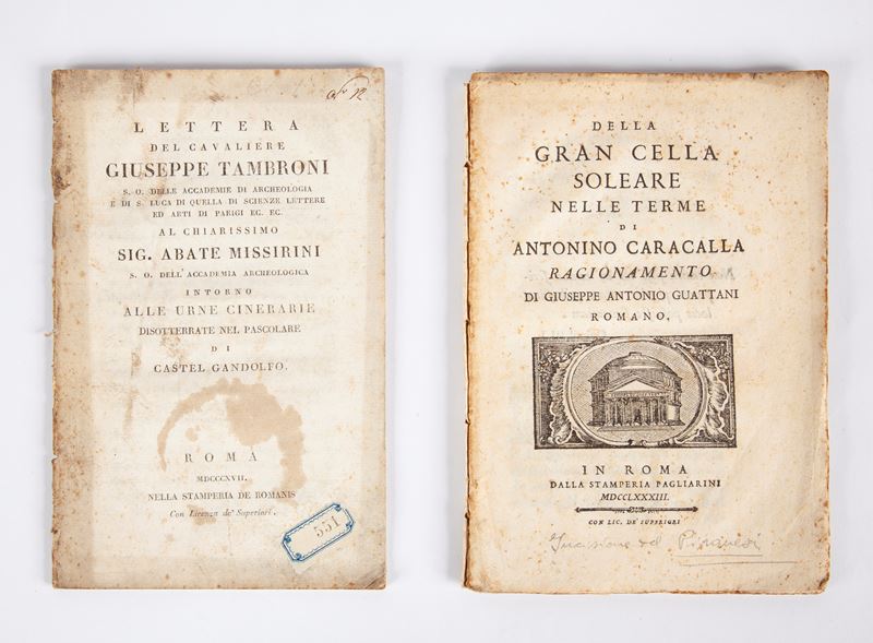 Giuseppe Antonio Guattani - della Gran Cella Soleare nelle Terme di Antonino Caracalla