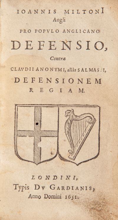 John Milton - Ioannis Miltoni Angli Pro Populo Contra Claudii Anonymi, Alias Salmasii, Defensione...
