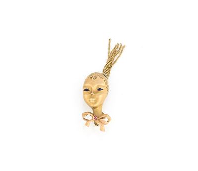 Spilla in Oro con Figura Orientale