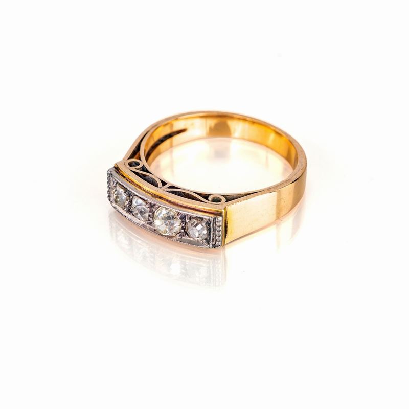 Anello a Riviera in Oro e Diamanti