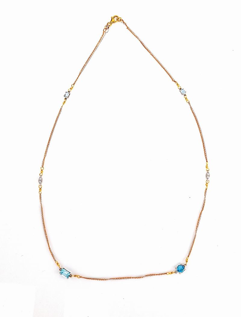 Girocollo in Oro e Acquamarine