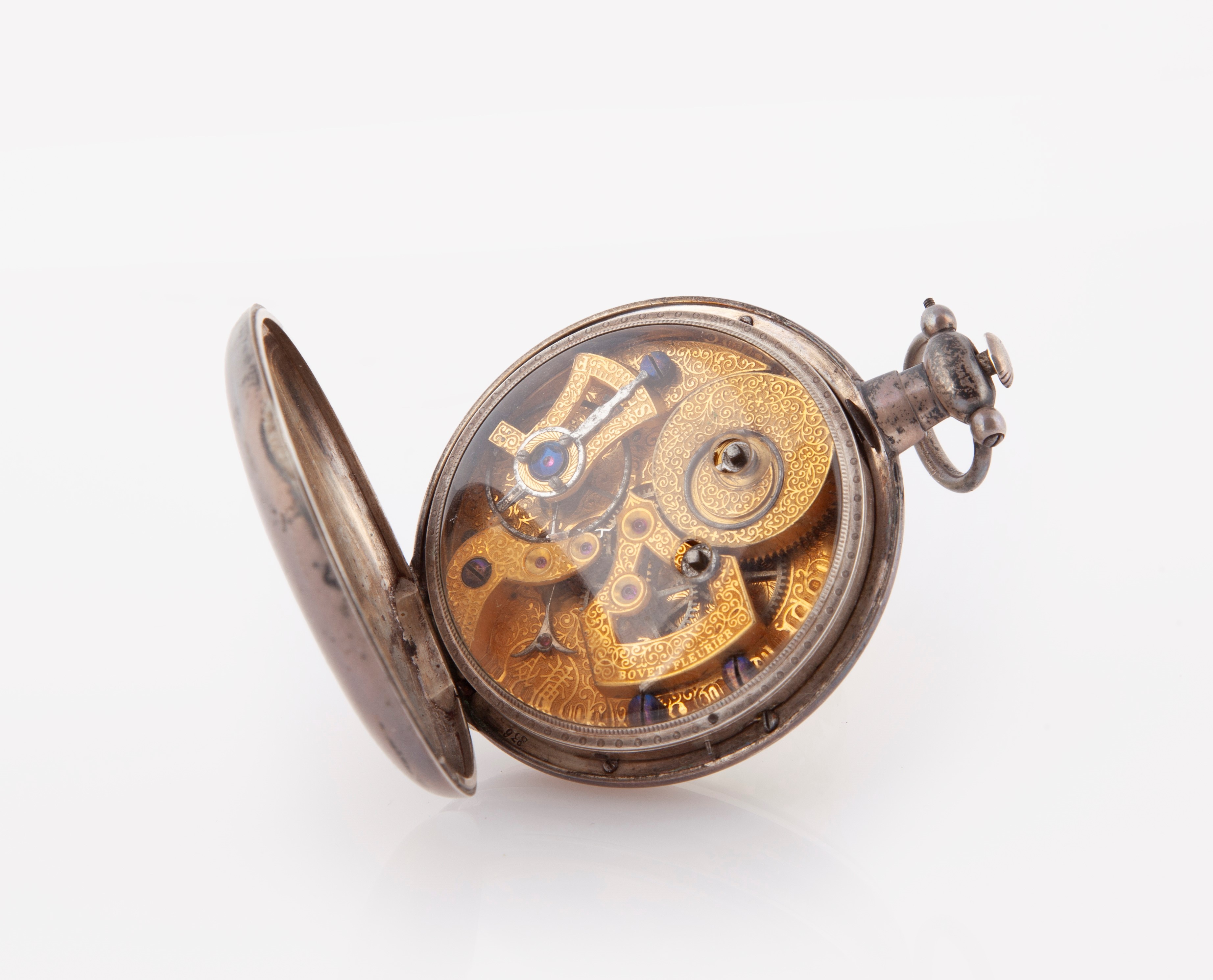 Bovet Freres a Fleurier - Orologio da Tasca con Secondimetro in Argento per il Mercato Cinese. Me...