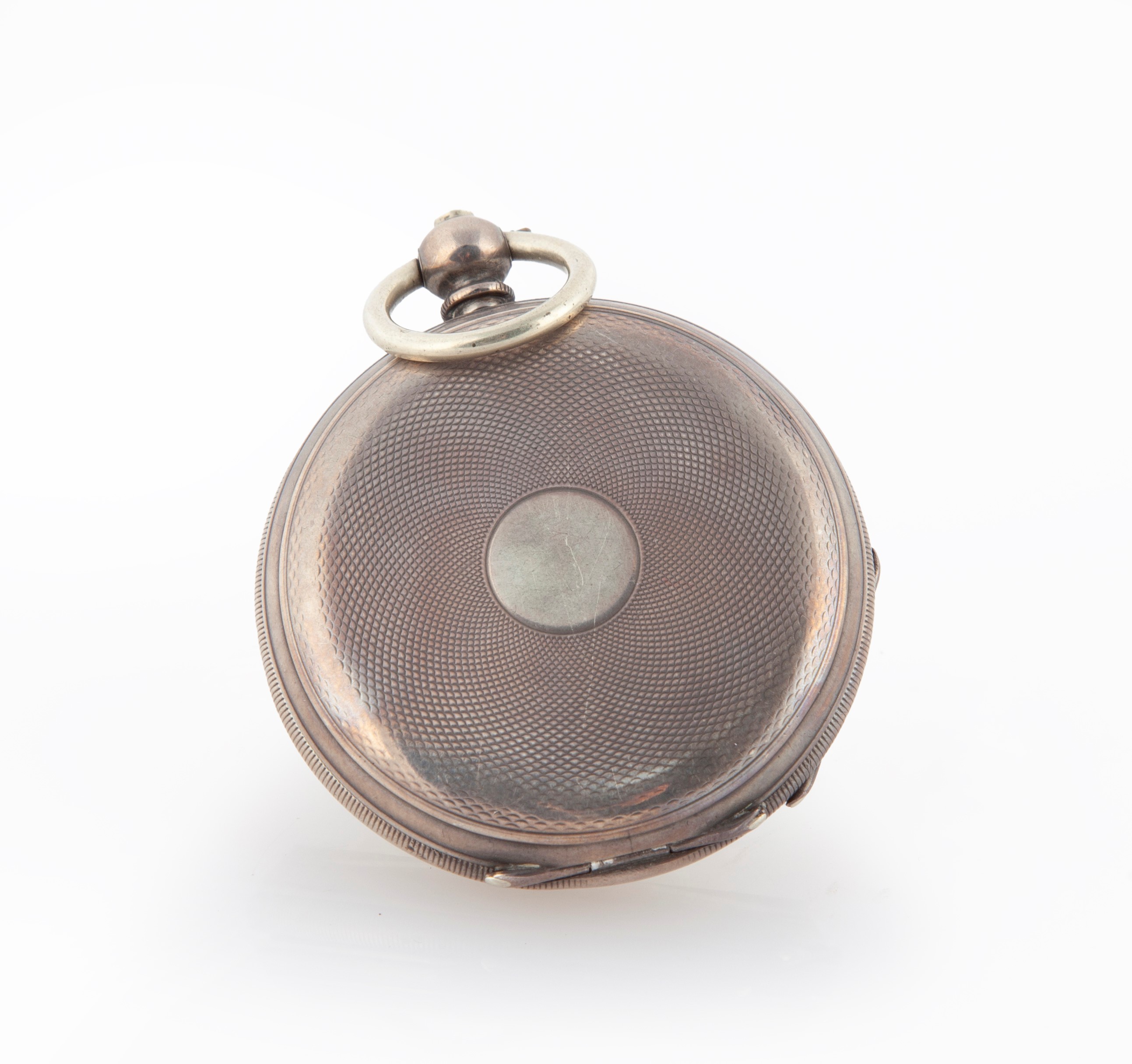 Orologio da Tasca con Cassa in Argento con Meccanica a Doppio Fuso Orario. Scappamento Ad Ancora,...