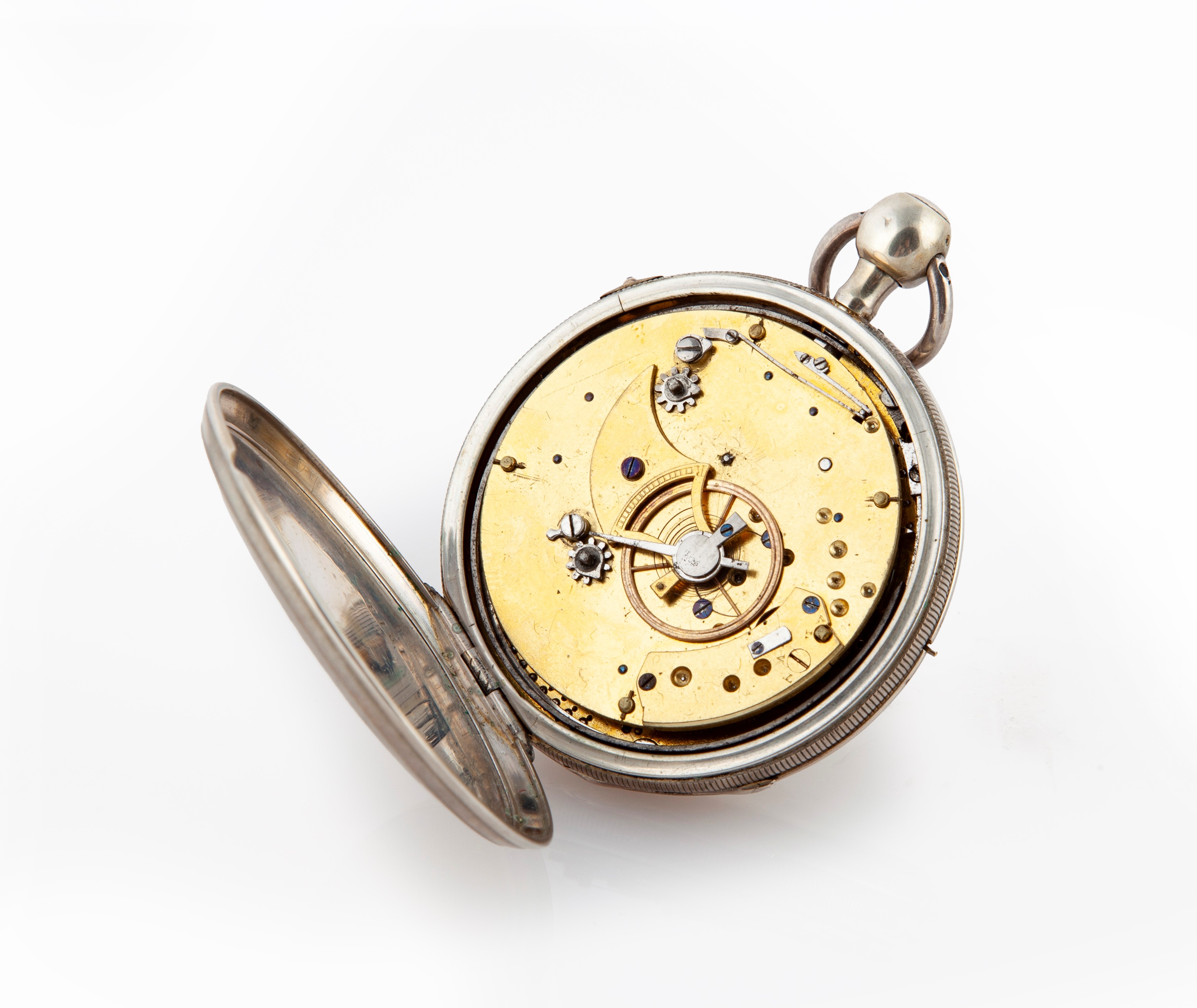Orologio da Tasca con Cassa in Argento, Meccanica a Ripetizione Ore e Quarti con Carillon. Scappa...