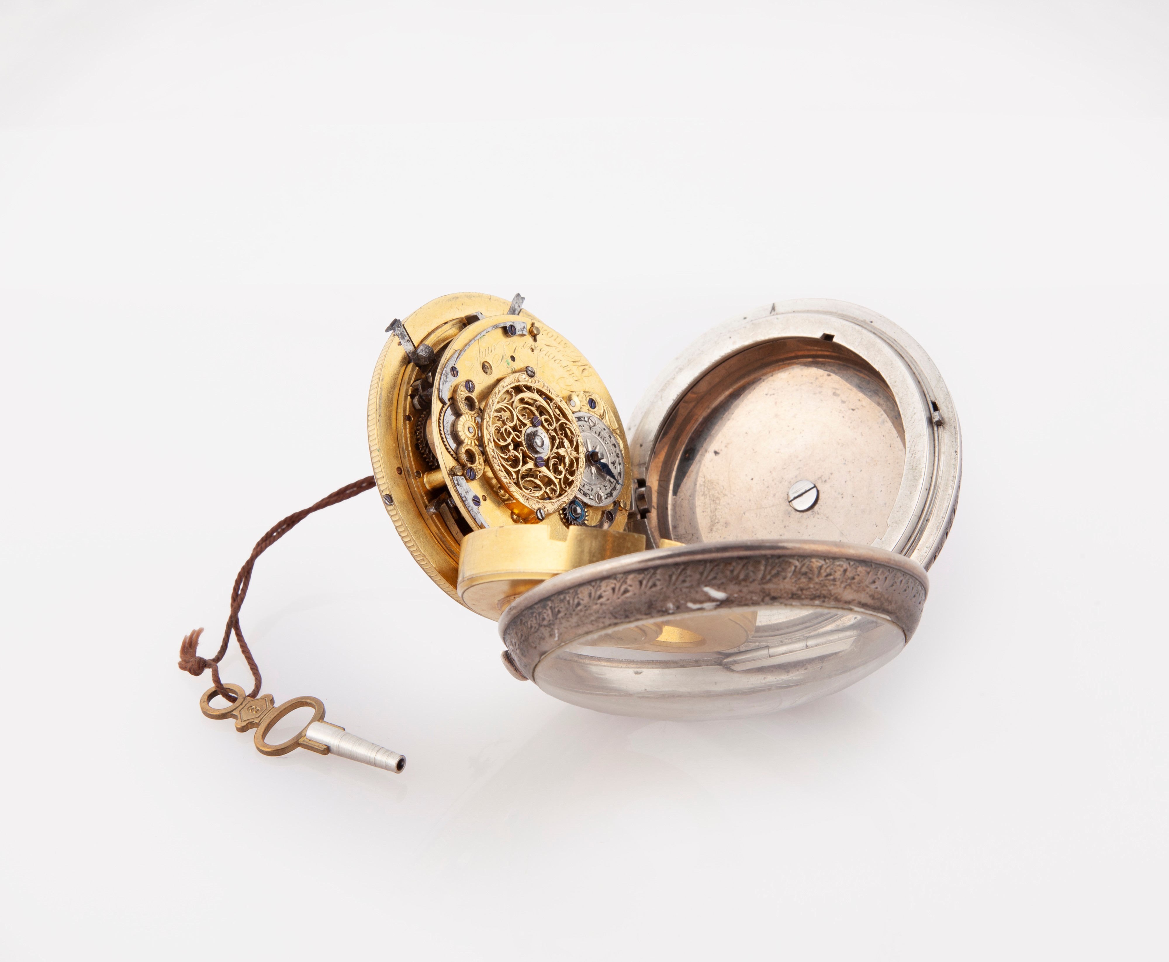 Courvoisier & Compagnie - Orologio da Tasca in Argento con Calendario e Ripetizione a Quarti a Ca...