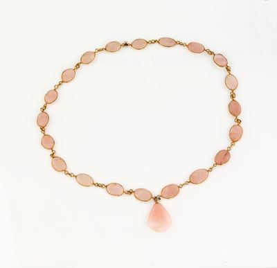 Collana di Quarzo Rosa e Oro