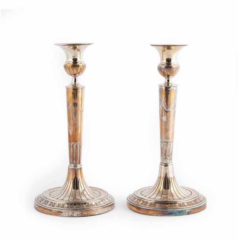 Coppia di Candelieri in Argento, Roma, 1811 - 1814