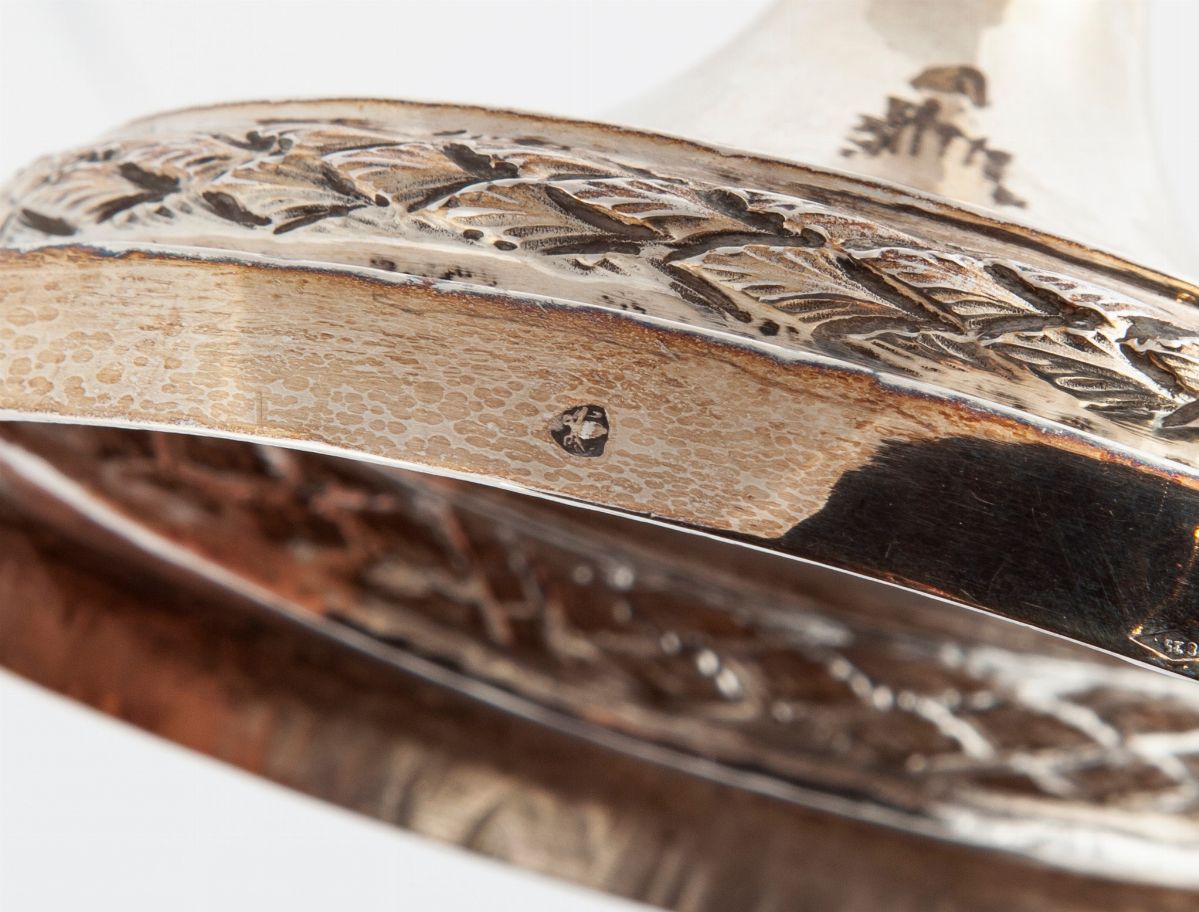 Coppia di Candelieri in Argento, Roma, Stato Pontificio, Dopo il 1815, Argentiere Stefano II Scio...