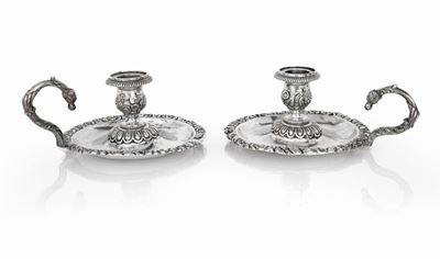 Coppia di Bugie in Argento 834/000, Napoli, 1832 - 1872